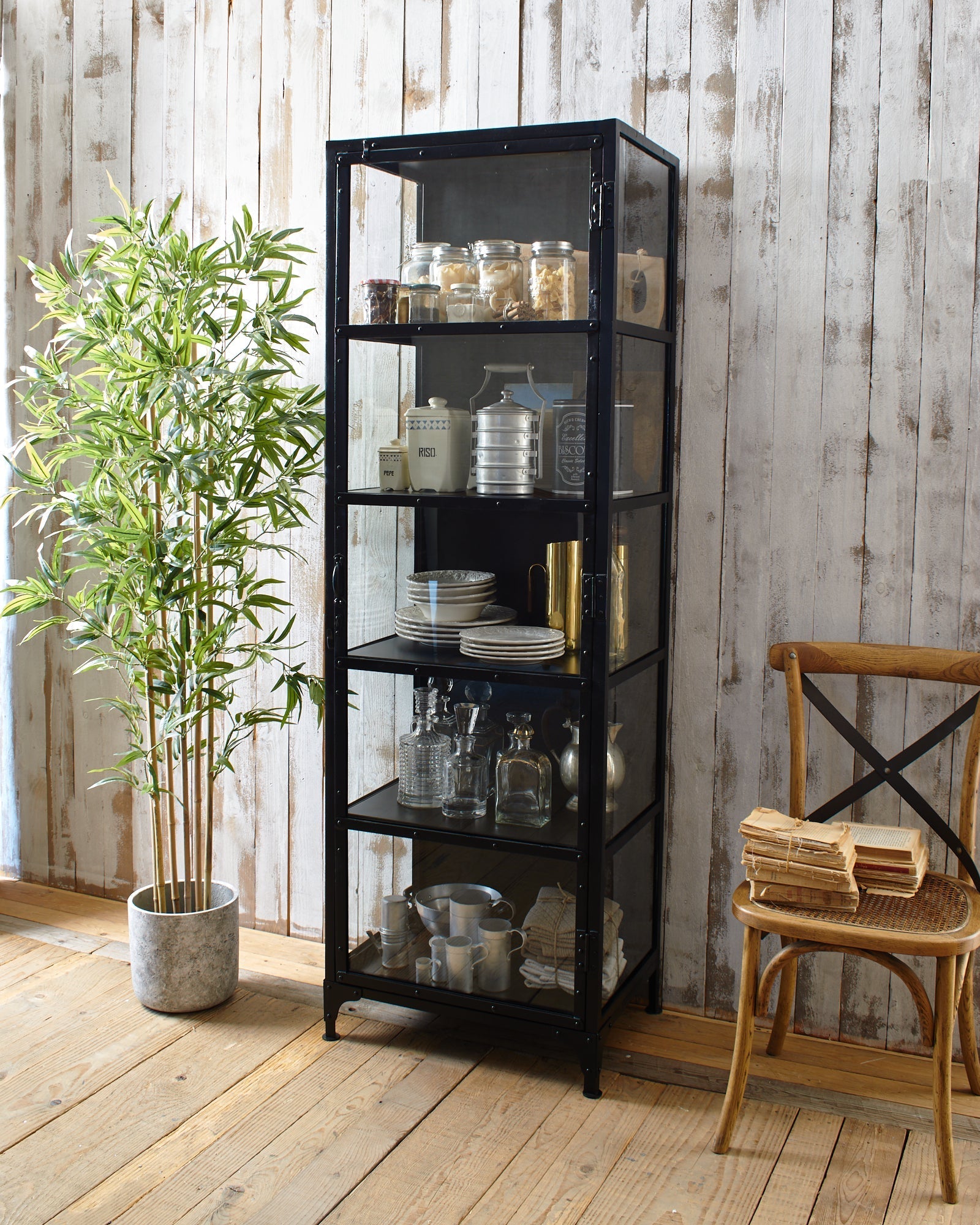 Vetrina industriale in ferro e vetro Antique Black - OrchideaMilano1981