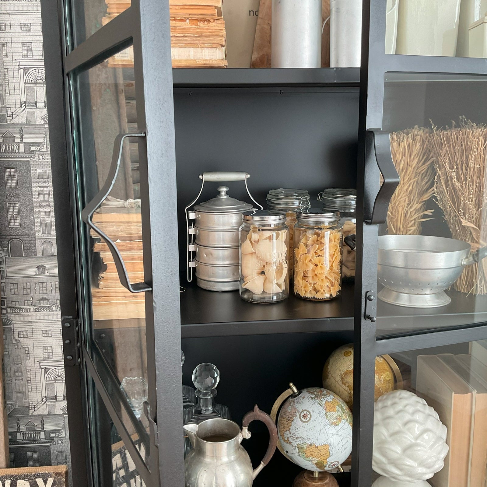 Vetrina industriale in ferro e vetro Antique Black 90 cm - OrchideaMilano1981